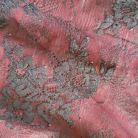 Women’s Formal Gown Maxi Dress Size XS Red Black Lace Whimsigoth Prom Medieval - Picture 4 of 16